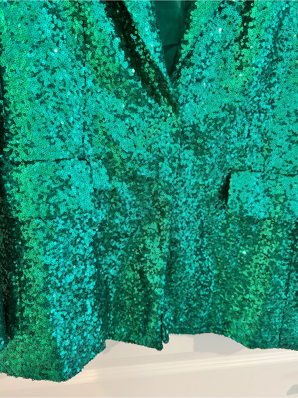 Peach Love Emerald Sequin Blazer Size M - Picture 3 of 13
